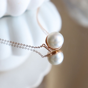 18k海水白色珍珠项链