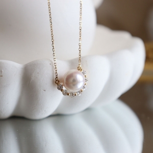 18k海水白色珍珠项链