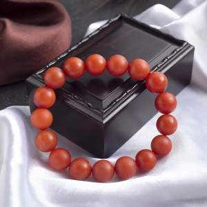 12.5mm柿子红南红单圈手串