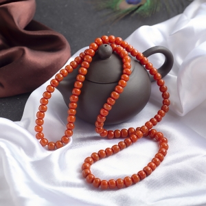 柿子红南红桶珠多圈手串