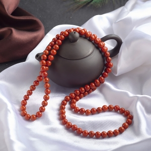 7mm柿子红南红108佛珠