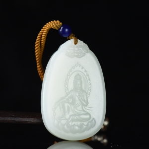 山料和田白玉观音吊坠