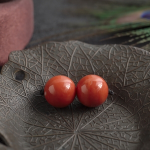 12mmMOMO珊瑚圆珠（两件）