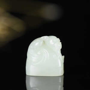 籽料和田白玉貔貅印章