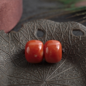 MOMO珊瑚鼓珠（两件）