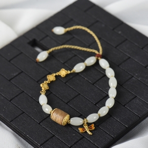 籽料和田白玉米珠手绳