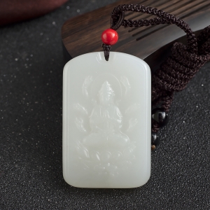山料和田白玉千手观音吊坠