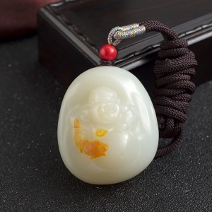 山料和田白玉弥勒佛吊坠