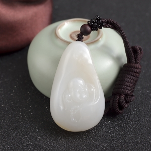 山料和田白玉弥勒佛吊坠