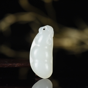 山料和田白玉福豆吊坠