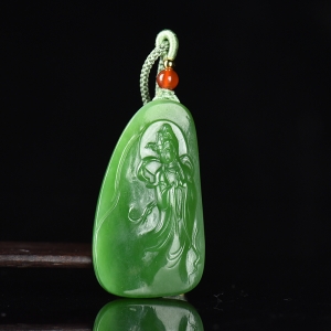 山料和田碧玉观音吊坠