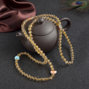 6mm金发晶多圈手串