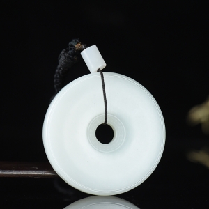 山流水料和田白玉平安扣吊坠