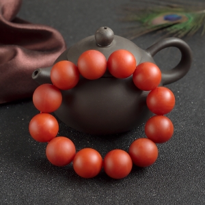 18.5mm柿子红南红单圈手串