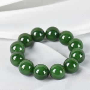 20mm山料和田碧玉单圈手串