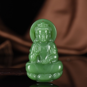 山料和田碧玉观音吊坠