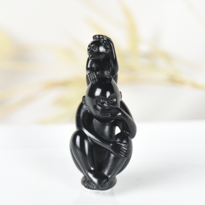 籽料和田黑青玉辈辈封侯吊坠