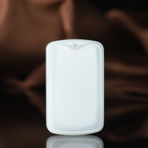 山流水料和田羊脂白玉无事牌吊坠