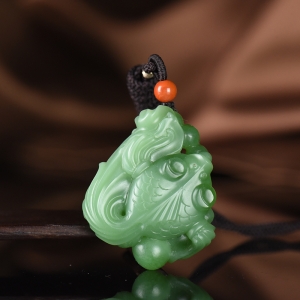 山料和田碧玉金玉满堂吊坠