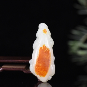 山流水料和田白玉貔貅吊坠