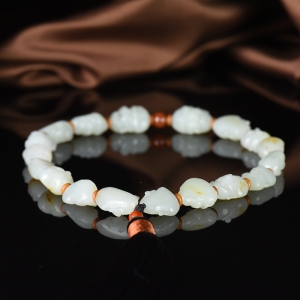 籽料和田白玉十八罗汉手持