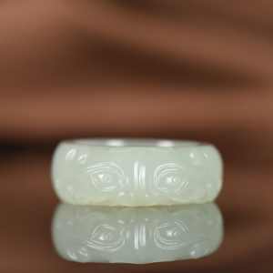 籽料和田白玉守护指环