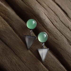 18K冰种翡翠耳坠