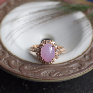 18K糯冰种紫罗兰翡翠戒指