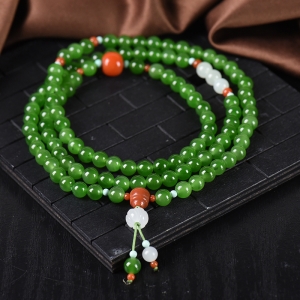 6mm山料和田碧玉108佛珠