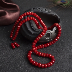 阿卡牛血红珊瑚算盘珠108佛珠