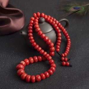 沙丁珊瑚桶鼓珠塔链