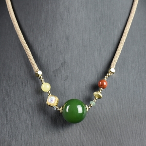 18mm山料和田碧玉锁骨链