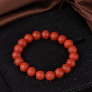 10mm柿子红南红单圈手串