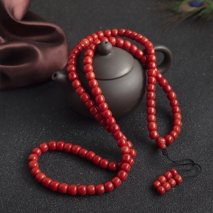 沙丁珊瑚桶珠108佛珠