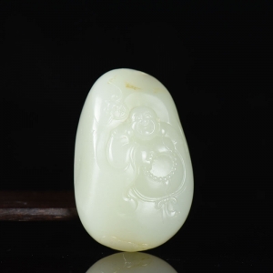 籽料和田白玉弥勒佛吊坠