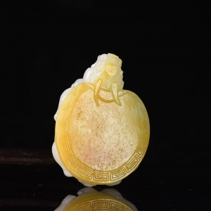 籽料和田白玉龙龟手把件