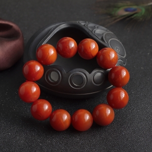 20mm火焰纹南红单圈手串