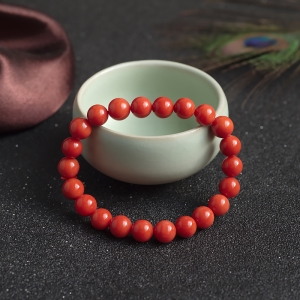 8mm沙丁珊瑚单圈手串