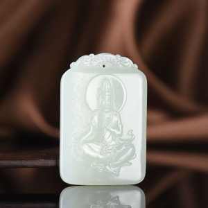 山料和田白玉观音吊坠