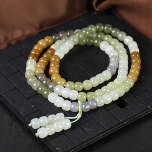 山料和田玉多宝老形珠108佛珠