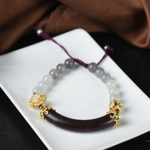 山料和田玉烟青渐变手绳