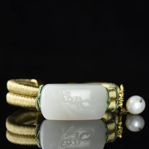 山料和田白玉金玉满堂手绳