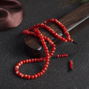 阿卡珊瑚鼓珠108佛珠