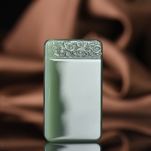 山料和田碧玉无事牌吊坠