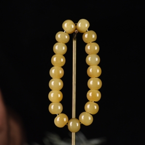 山料和田糖玉算盘珠单圈手串