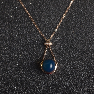 18K天空蓝多米蓝珀项链