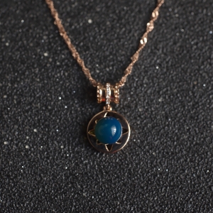 18K天空蓝多米蓝珀吊坠