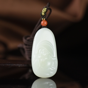籽料和田白玉弥勒佛吊坠