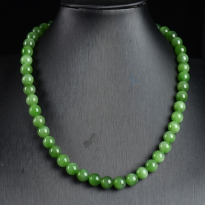 9.5mm山料和田碧玉猫眼项链