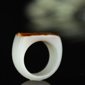 籽料和田白玉指环